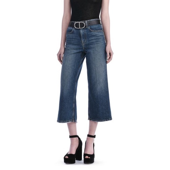 Alexander Wang Wide-Leg Cropped Jeans - Picture 1 of 6